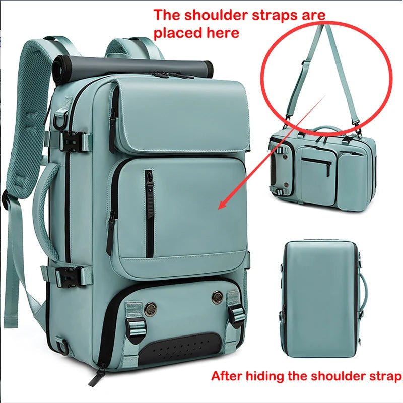 Waterproof 16" Laptop Backpack with Shoe Bag & USB Port - silverfoxgoods